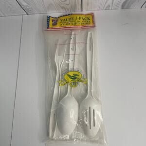Tailor Made New Old Stock Vintage 3pc  Nylon Cooking Utensil Set White USA